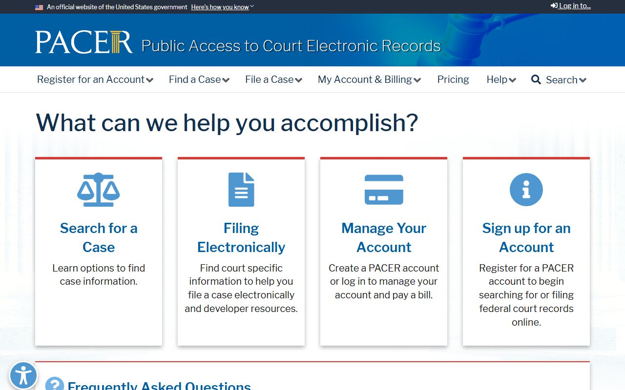 Adams County court dockets federal PACER access