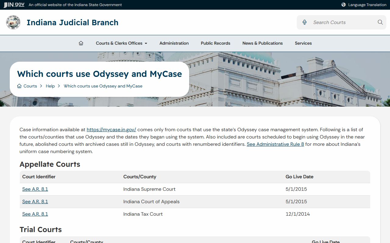 Adams County court records Odyssey courts list