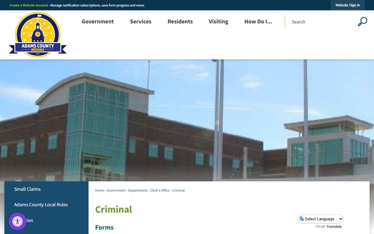 Adams County criminal court records criminal forms