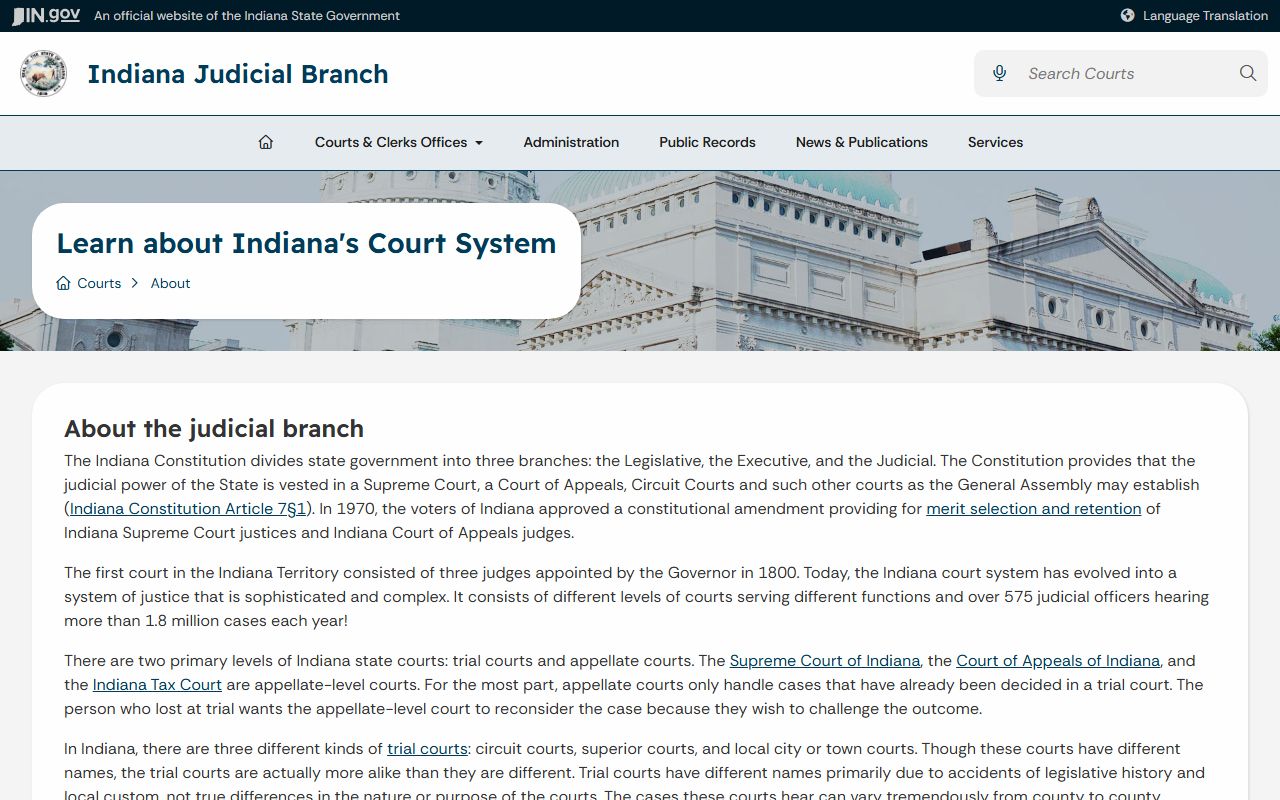 Adams County court records Indiana court system overview