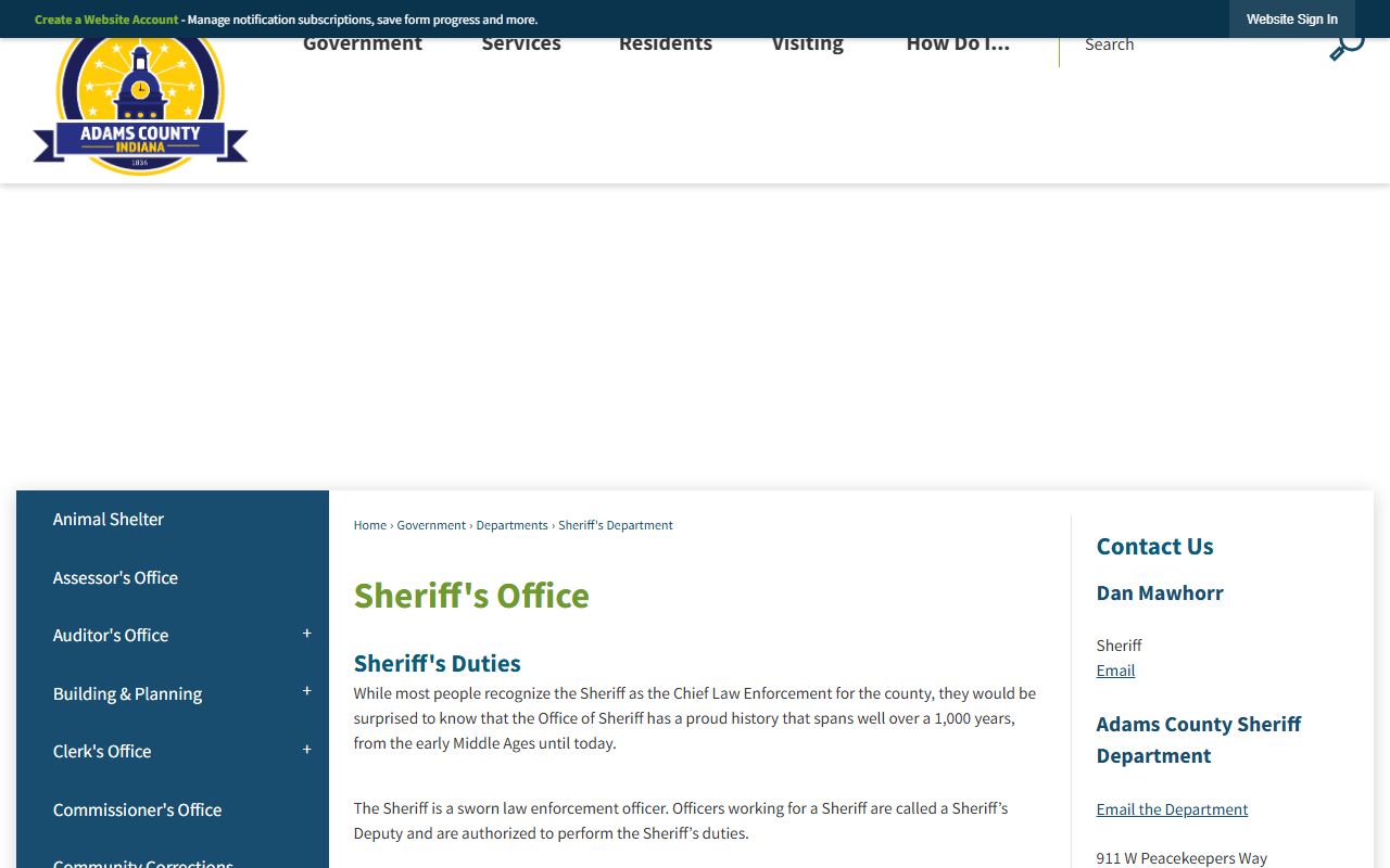 Adams County warrant records sheriff office source
